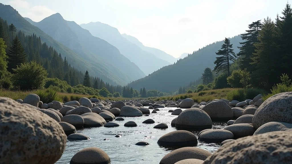 Mountain landscape demonstrating rule of thirds composition with foreground, middle ground, and background elements