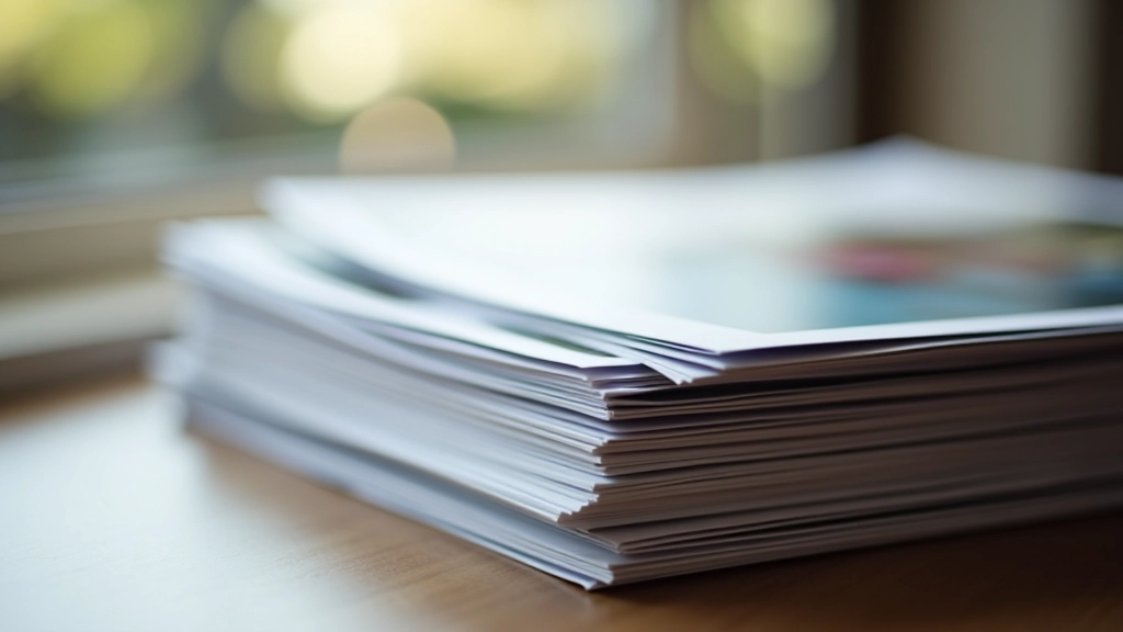 Stack of exhibition-quality photo prints showing different finishes and textures in natural light